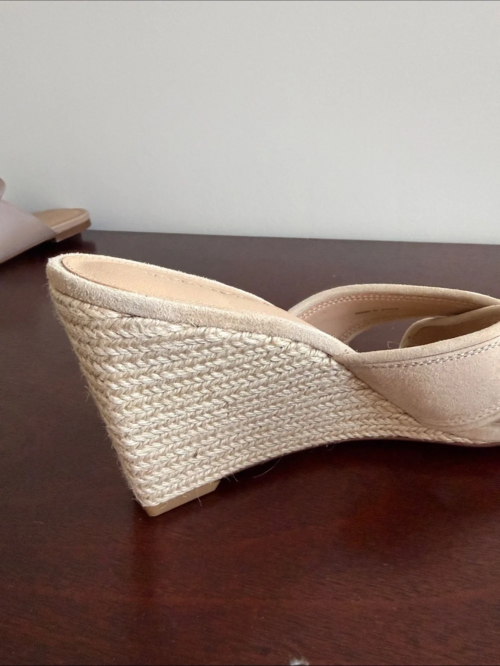 Veronica Beard Cream Suede Crisscross Slide Mules